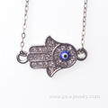 Charms Silver Hand of Fatima Alloy Necklace